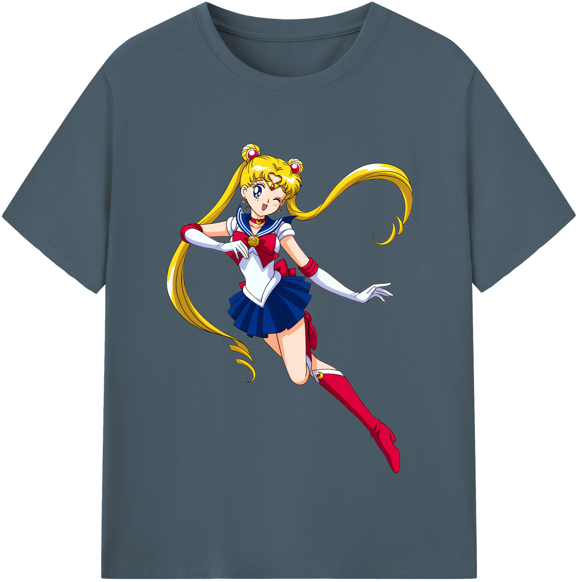 （画像用） 美少女戦士セーラームーン 月野 うさぎ つきの うさぎ Sailor Moon Tsukino Usagi 綿100％半袖Tシャツ（フロントプリント）